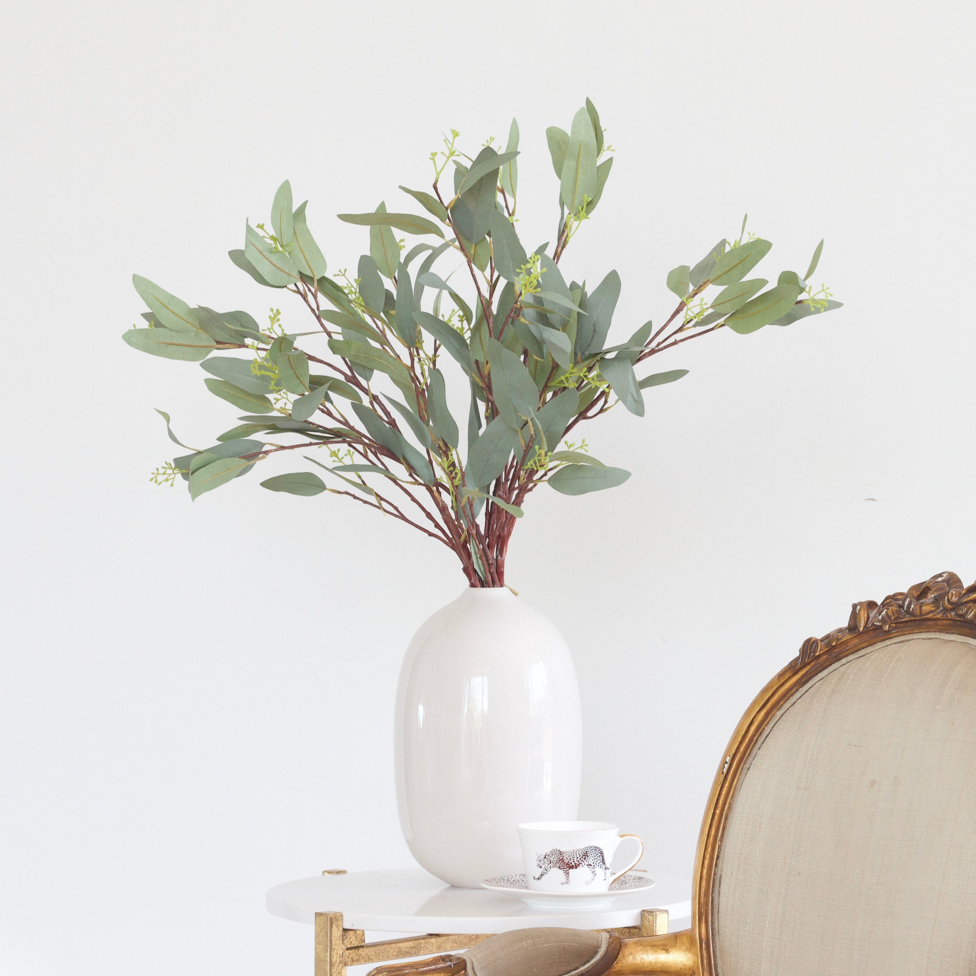 Artificial flowers luxury faux silk short willow eucalyptus broadway vase lifelike realistic faux flowers ABP1699 ABX1294GR