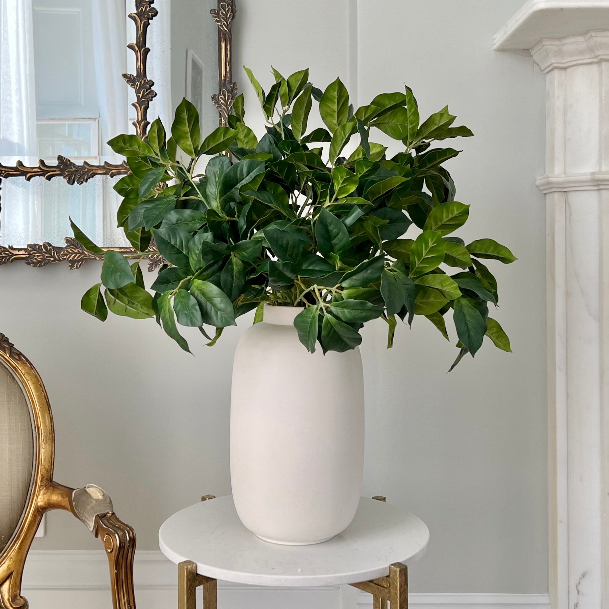 Luxury Lifelike Realistic Artificial Fabric Faux Silk Luxury Rich Green Leaves ABZ3204GR Winter Autumn Artificial Flower Arrangement with Faux Foliage in Kingham ABP04B3 Buy Online from The Faux Flower Company