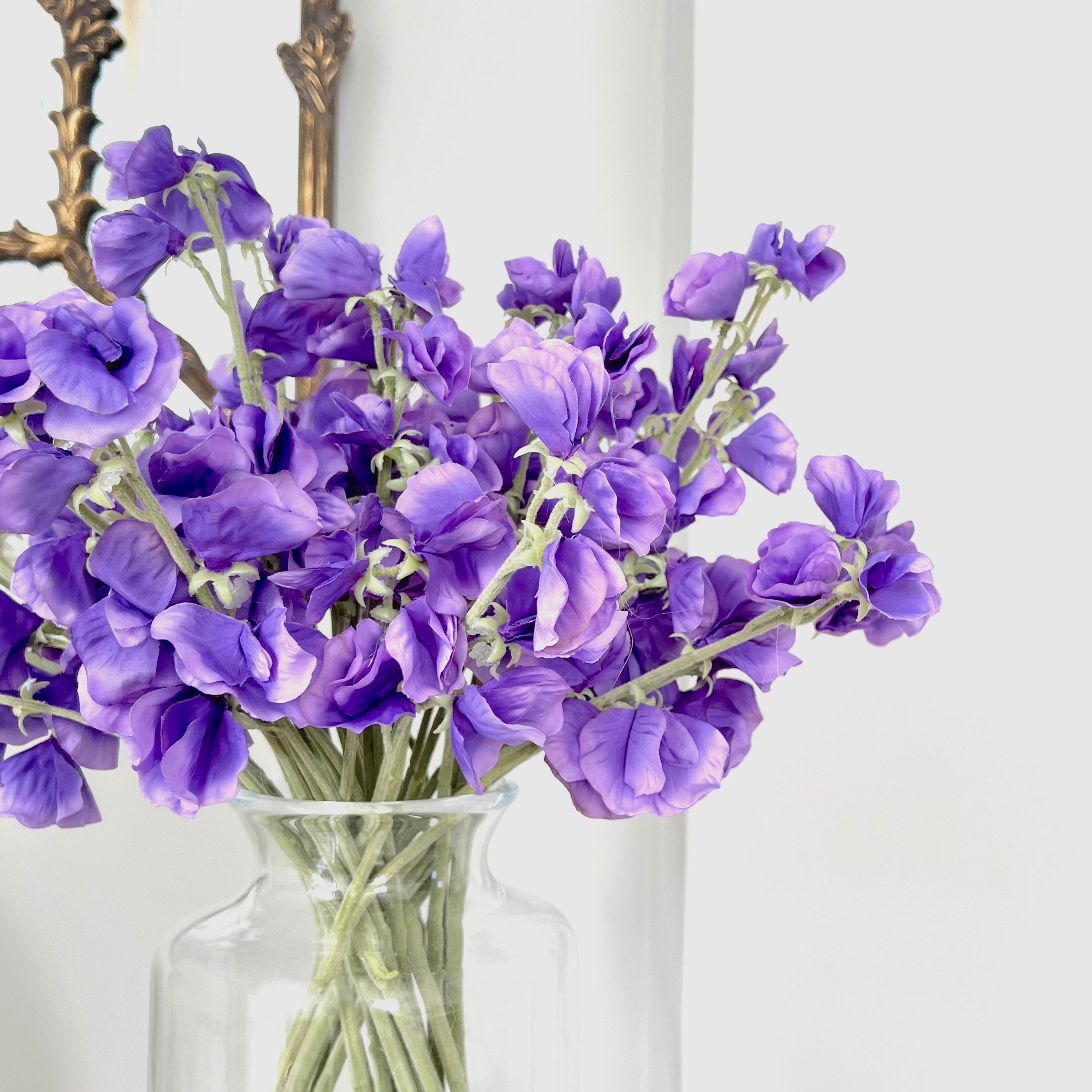 Wholesale Artificial Flowers High Quality Faux Silk Flowers for Wholesale and Trade Artificial Dark Purple Sweet Pea in bulk ABX1262DPU