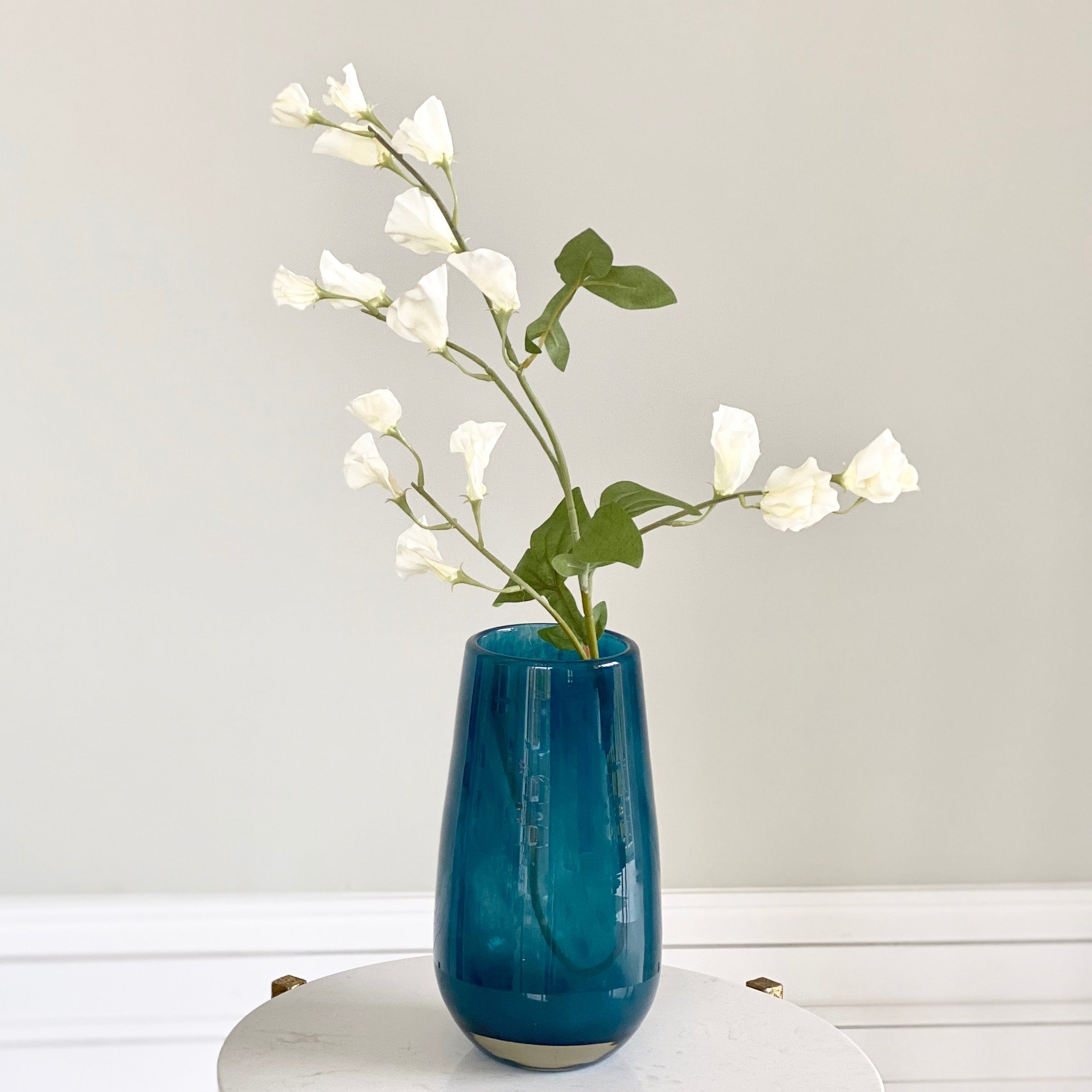 Artificial flowers luxury faux silk tall white sweet pea lifelike realistic faux flowers buy online from Amaranthine Blooms UK 1