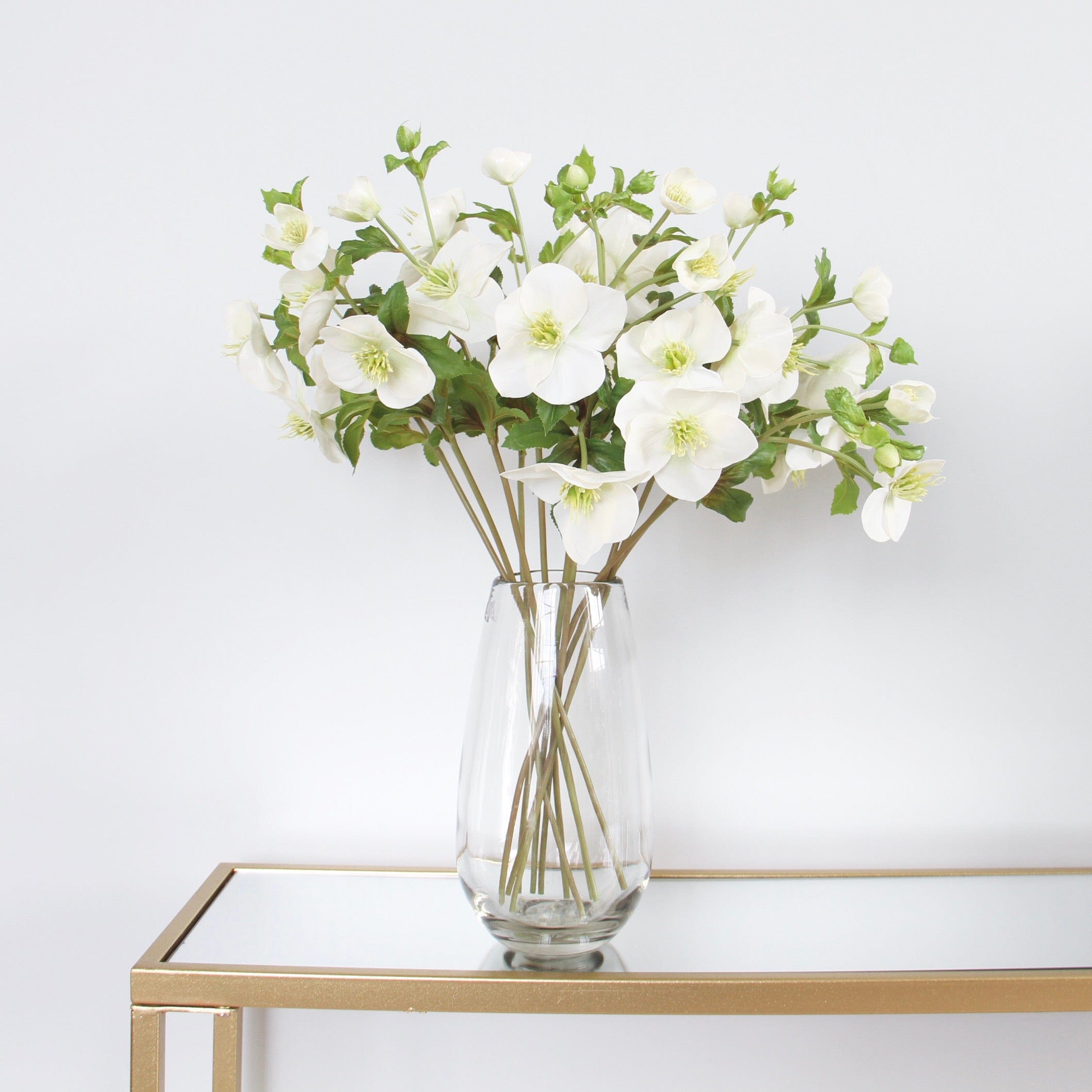 Artificial flowers white green hellebore luxury silk flowers realistic faux flowers from Amaranthine Blooms UK