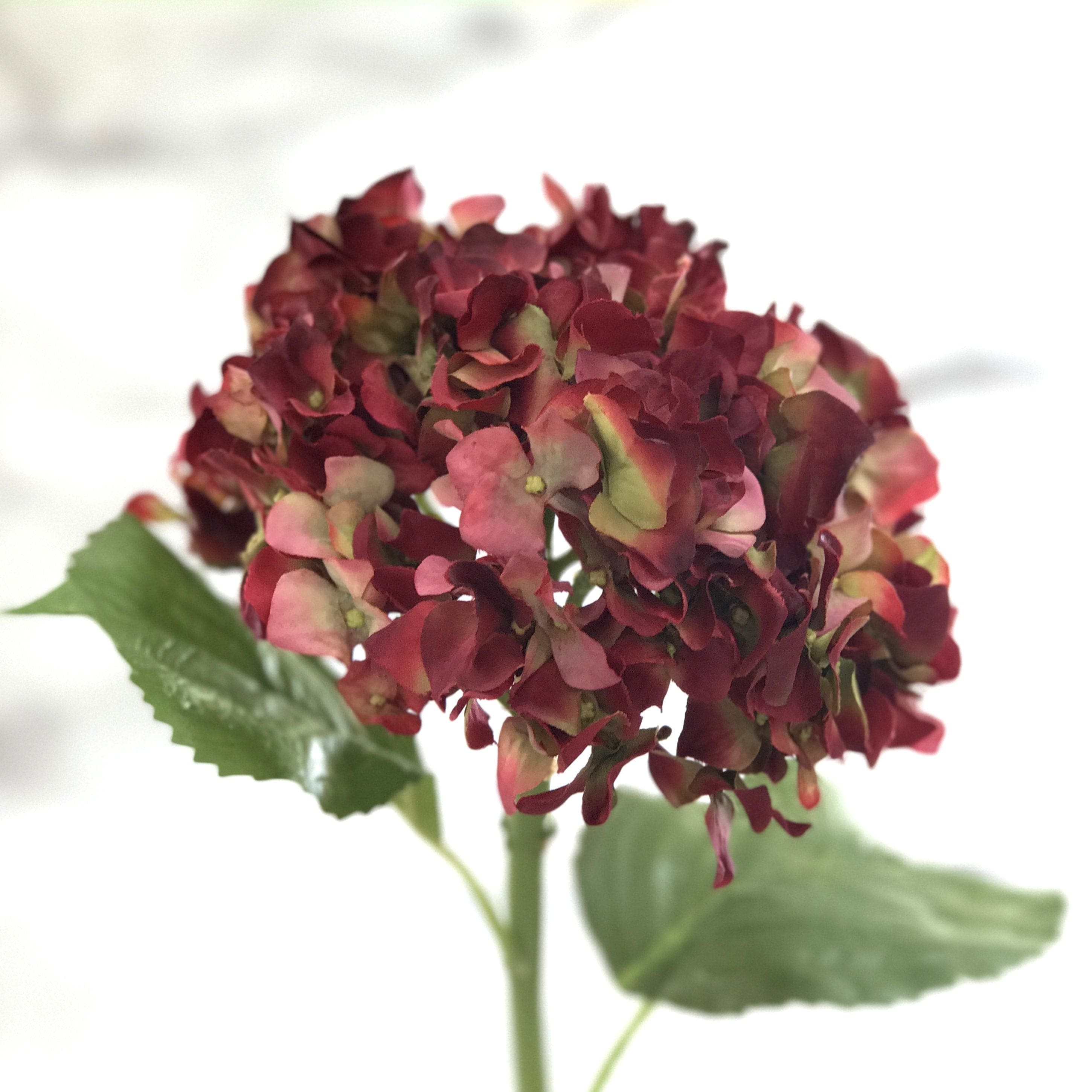 artificial flowers luxury faux silk red dried hydrangea bouquet lifelike realistic faux flowers buy online from Amaranthine Blooms Hong Kong UK