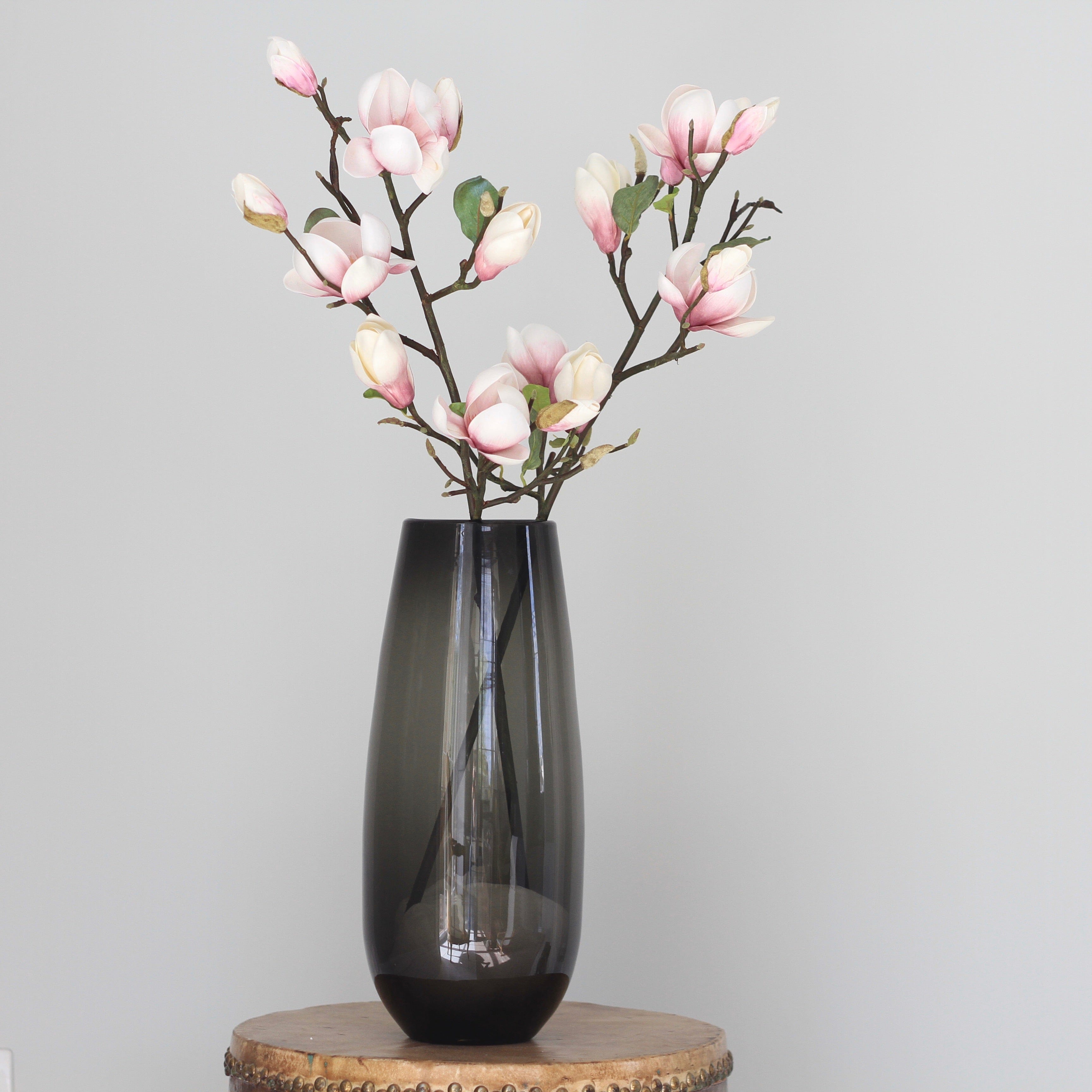 luxury artificial fake silk flowers pink tall magnolia branch lifelike realistic faux flowers buy online from Amaranthine Blooms Hong Kong UK