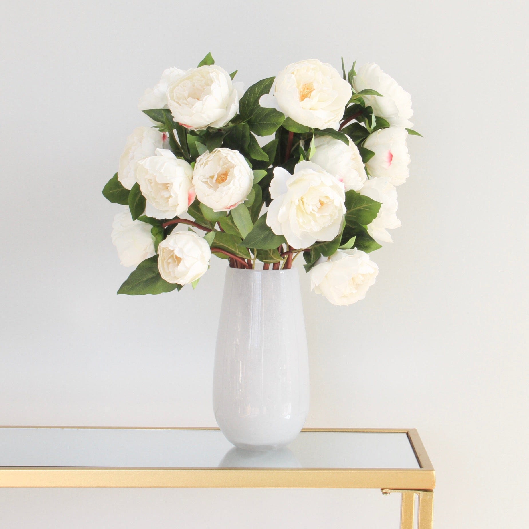 Artificial White Real Touch Peony Sample