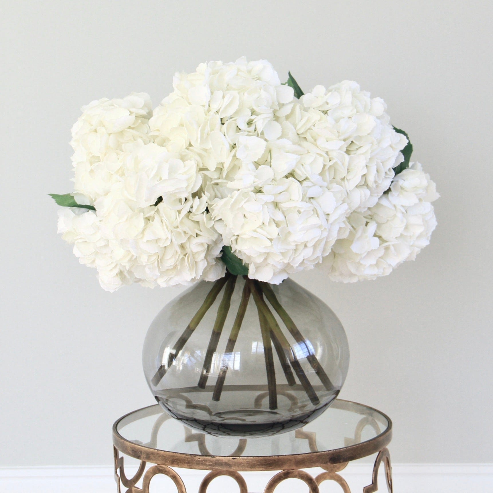Artificial flowers luxury faux silk White Hydrangea lifelike realistic faux flowers buy online from Amaranthine Blooms UK ABX5001WH 