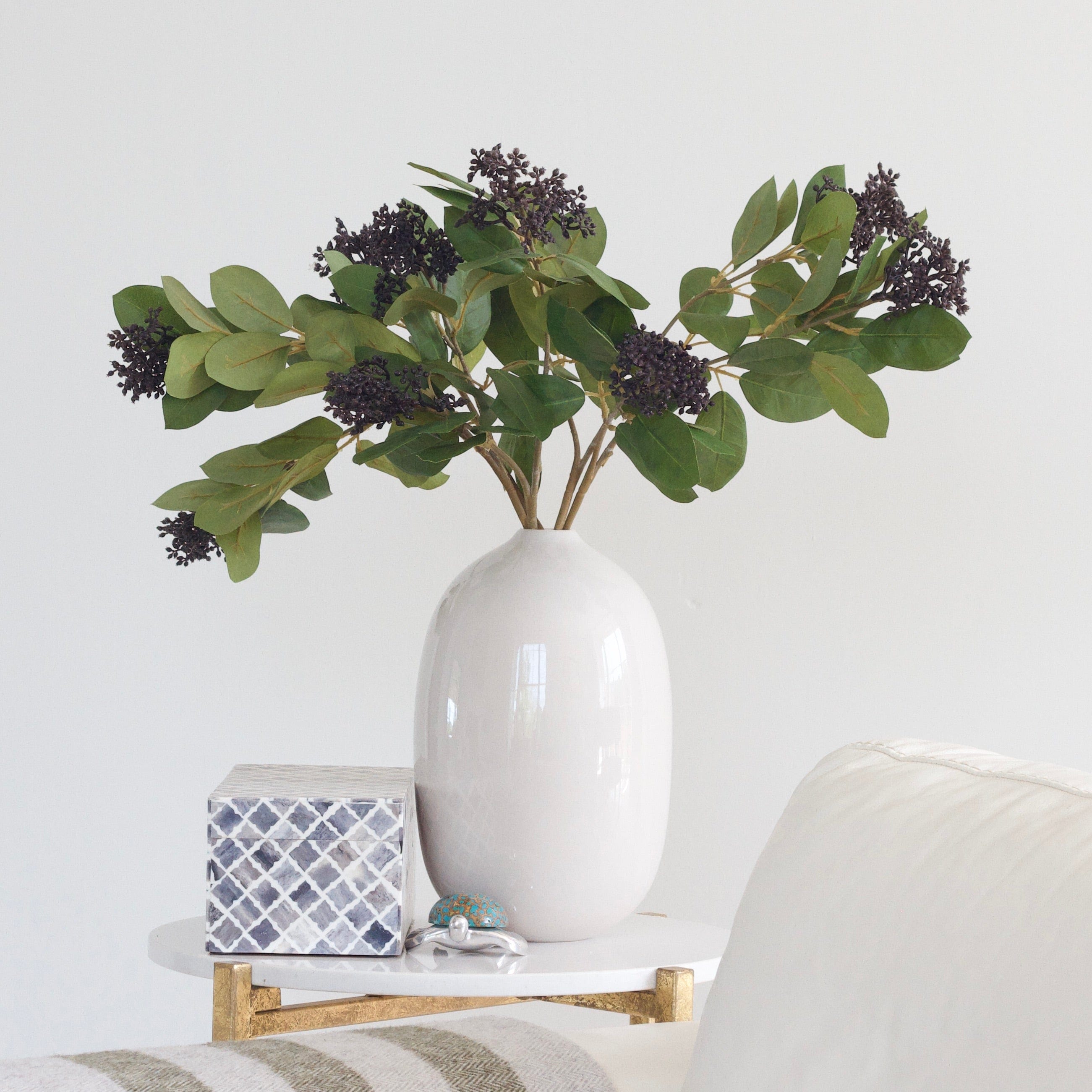 Artificial flowers luxury faux silk black seed pod  broadway vase lifelike realistic faux flowers ABP1699 ABX0608GR 