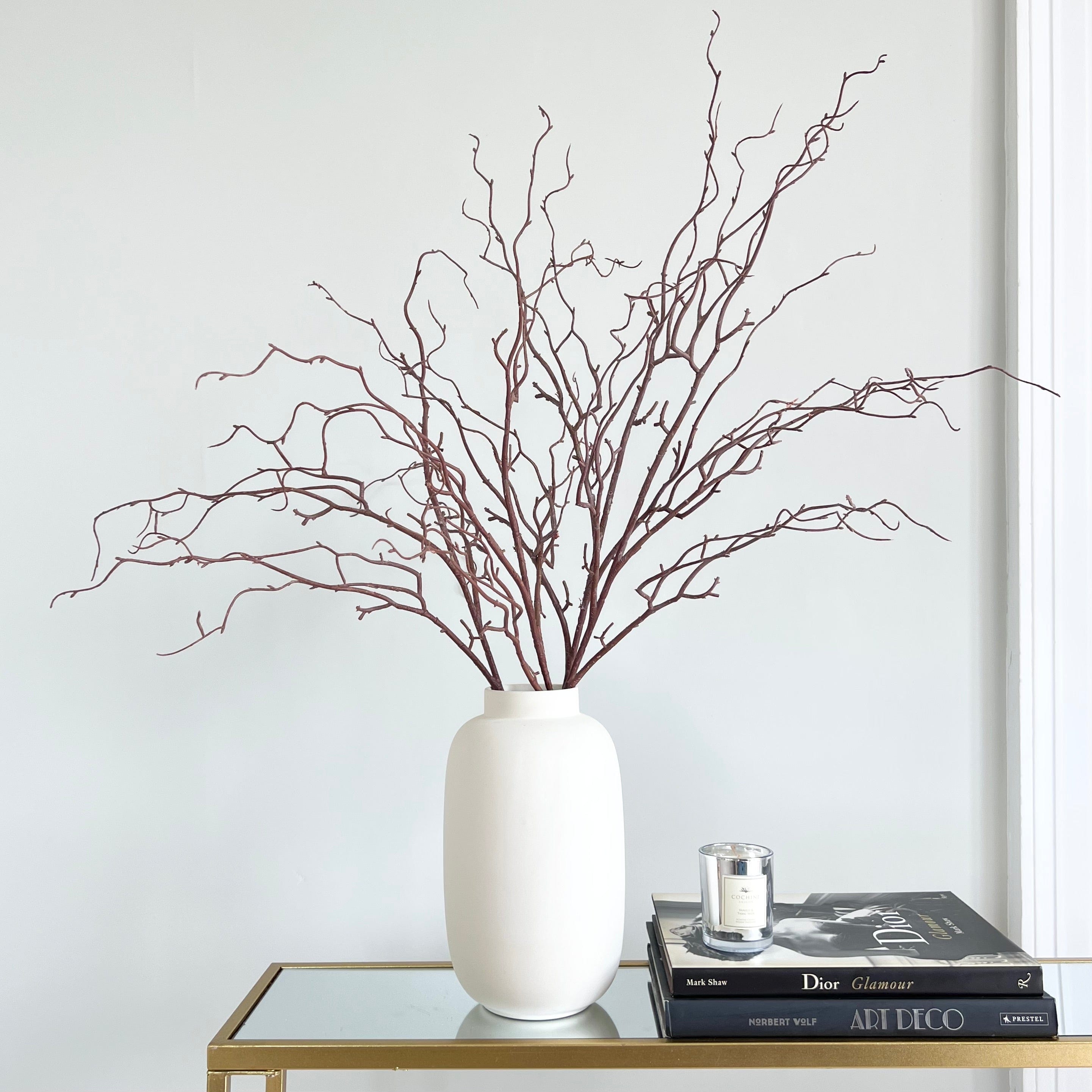 Artificial flowers luxury faux silk brown willow branch kingham vase lifelike realistic faux flowers ABP04B3 ABX9623BR