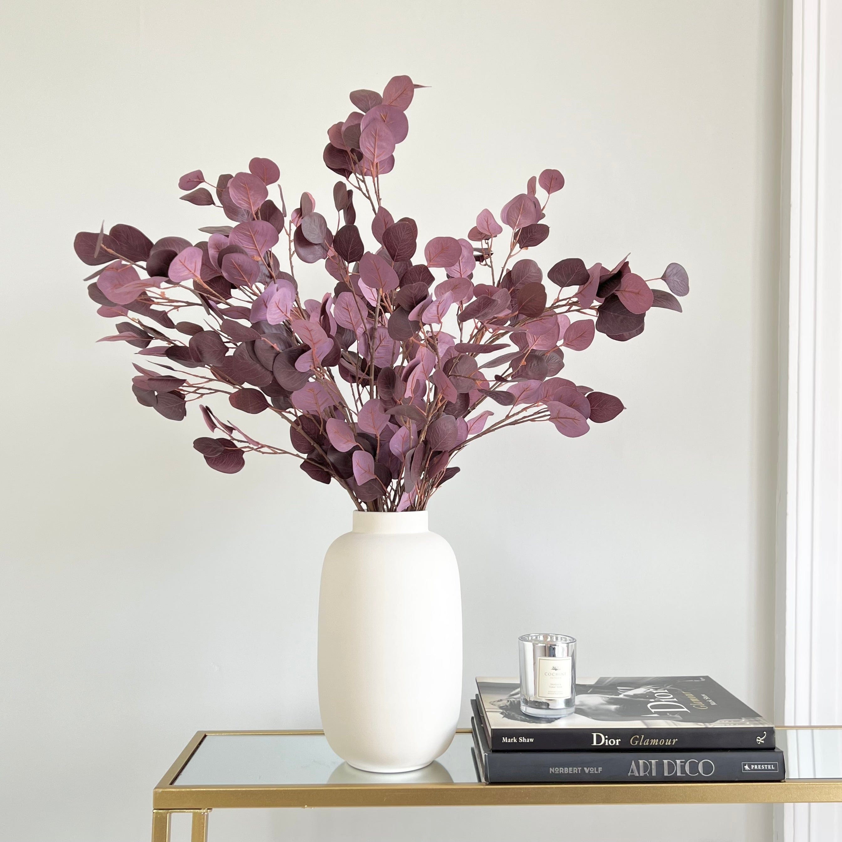 Artificial flowers luxury faux silk red leaf branch kingham vase lifelike realistic faux flowers ABP04B3 ABX9637RD