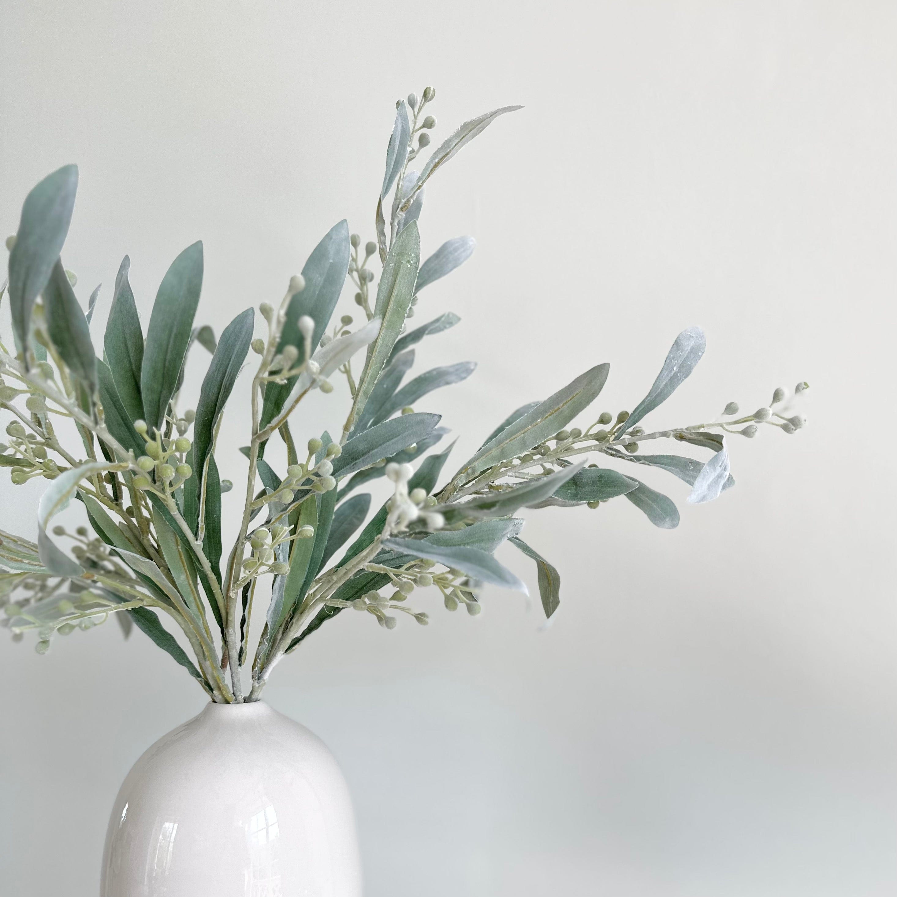 Artificial flowers luxury faux silk silver grey berry spray broadway vase lifelike realistic faux flowers ABP1699 ABX1892GR