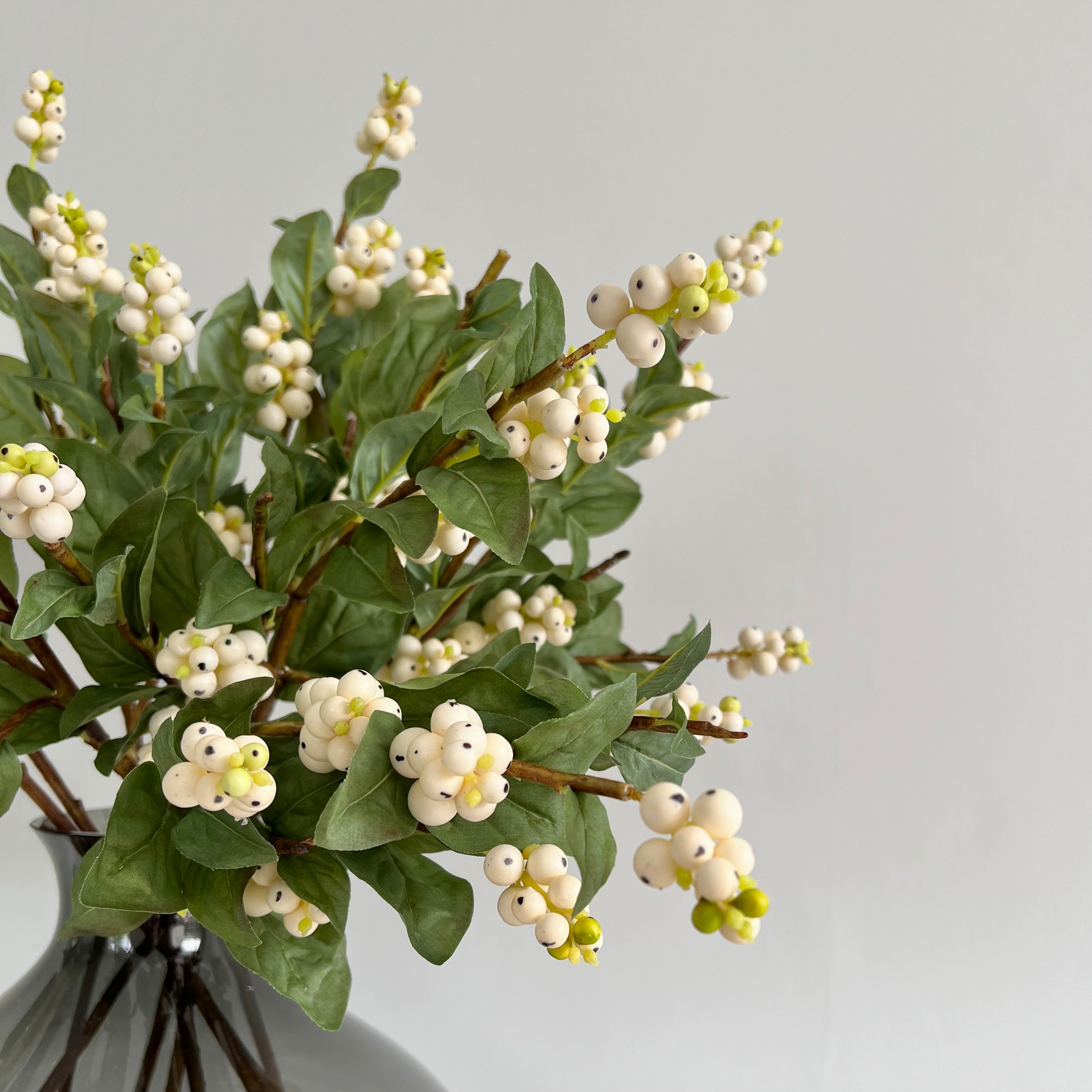 Artificial White Snowberry Stem Sample