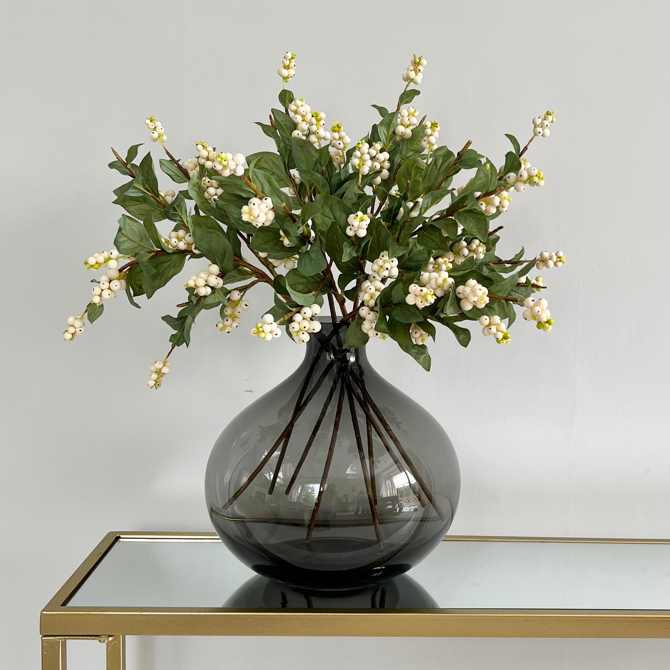 Artificial White Snowberry Stem Sample