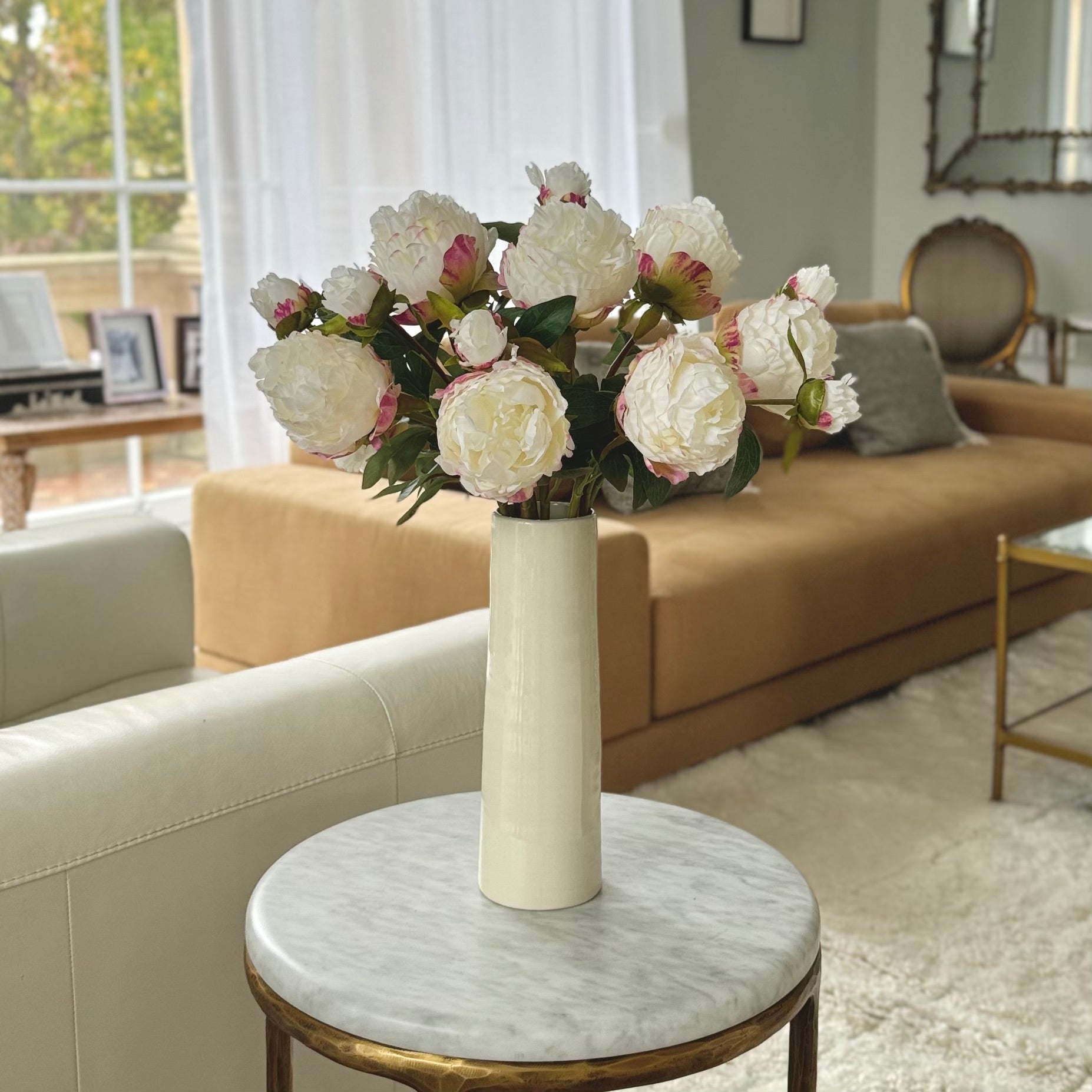 Artificial Large White Peony - Wholesale