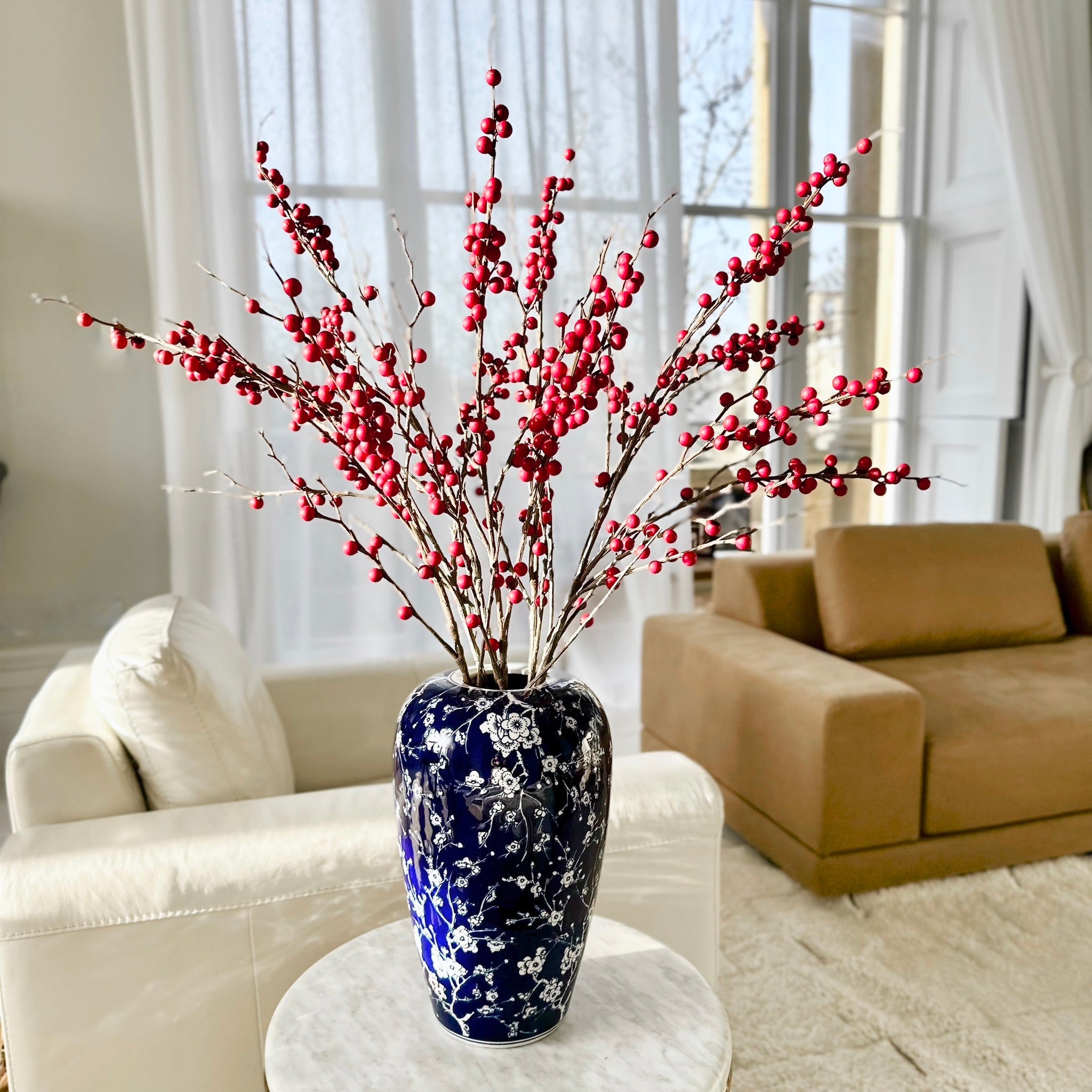 Artificial Tall Red Berries Sample