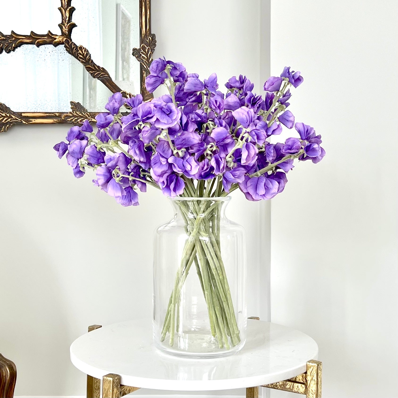 Wholesale Artificial Flowers High Quality Faux Silk Flowers for Wholesale and Trade Artificial Dark Purple Sweet Pea in bulk ABX1262DPU