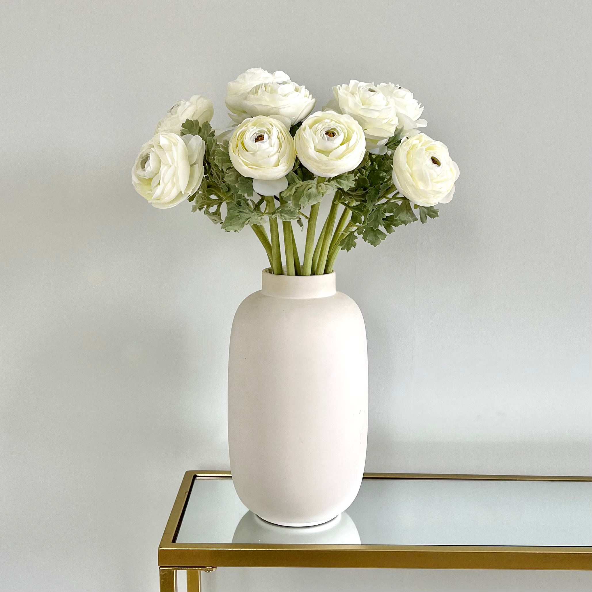 Wholesale Artificial Flowers High Quality Faux Silk Flowers for Wholesale and Trade Artificial White Ranunculus in bulk ABX5087WH