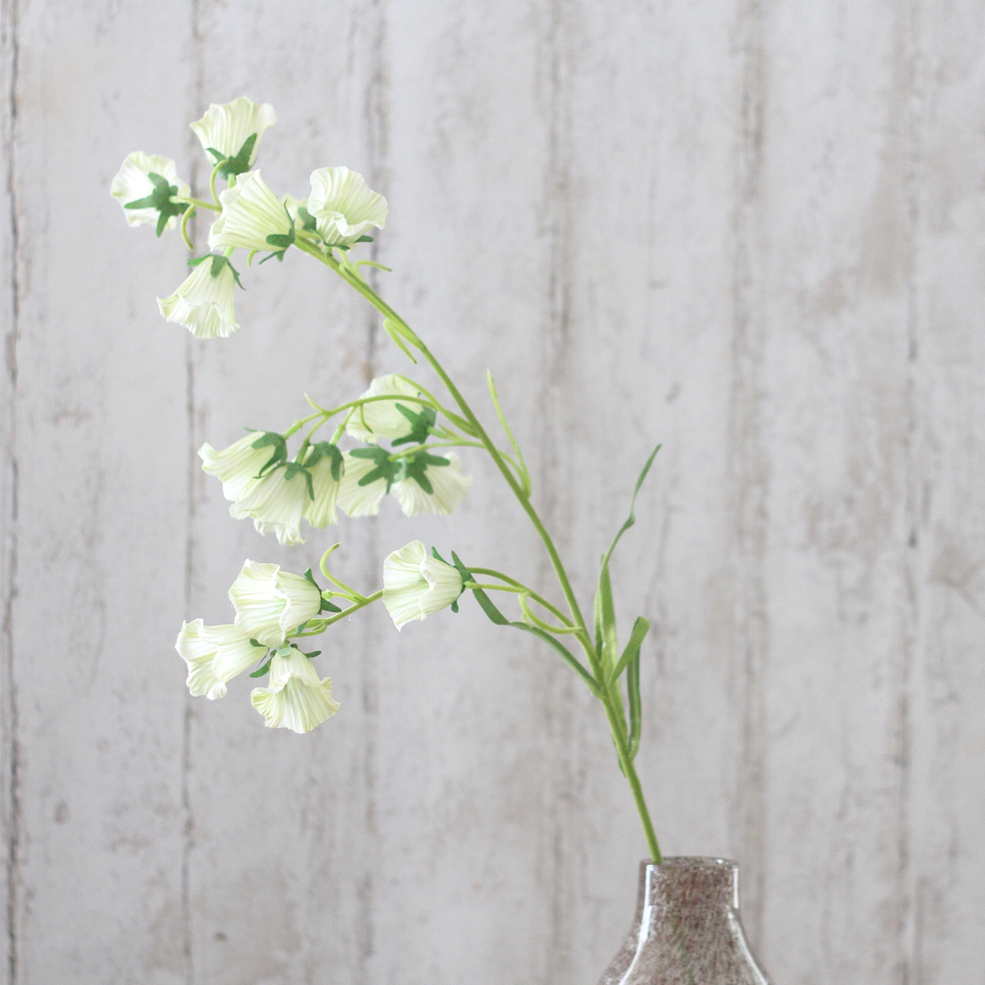 Artificial flowers luxury faux silk white Canterbury bells realistic faux flowers buy online from Amaranthine Blooms UK 