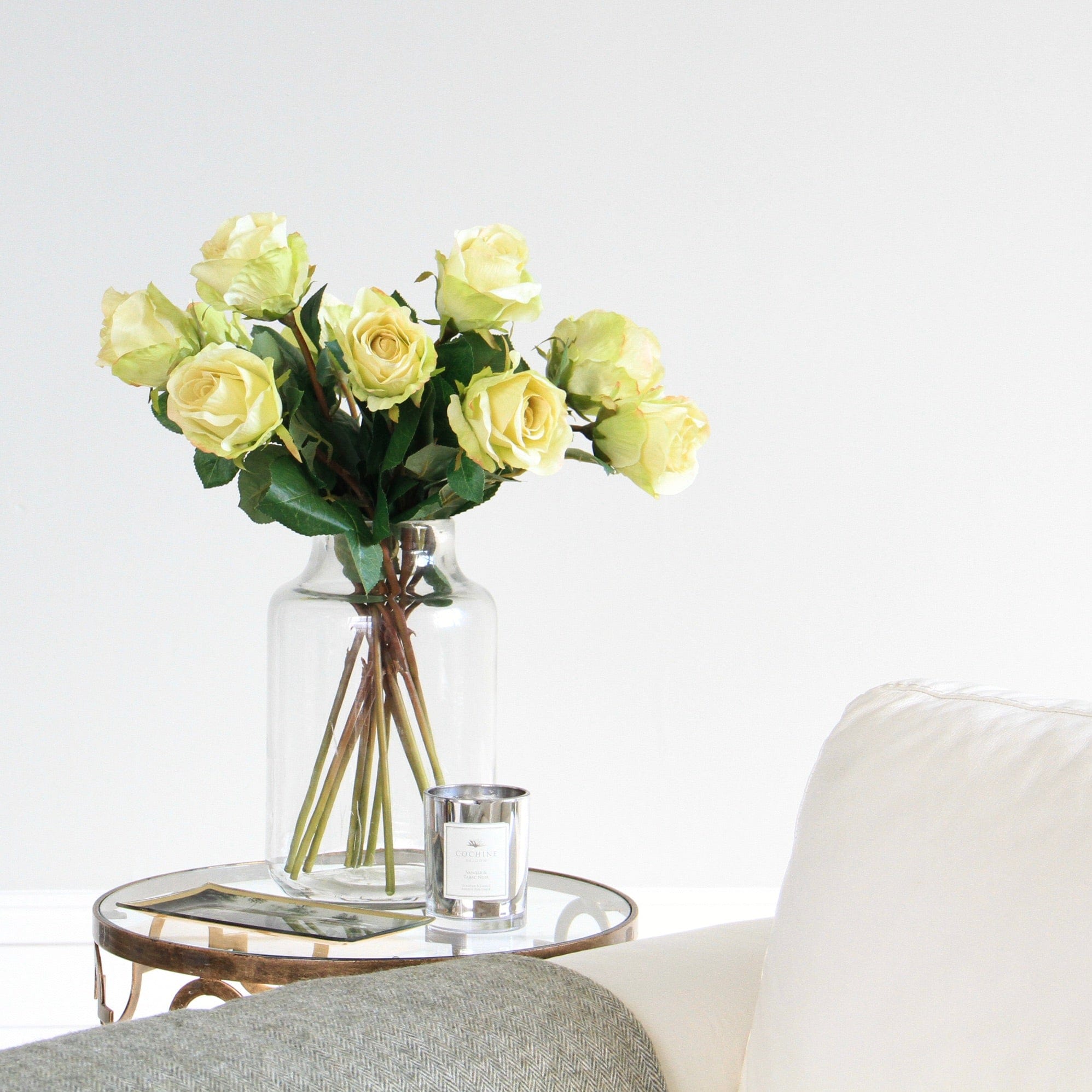 Artificial Roses, luxury realistic fake rose, cream silk rose bud the finest faux roses available from Amaranthine Blooms