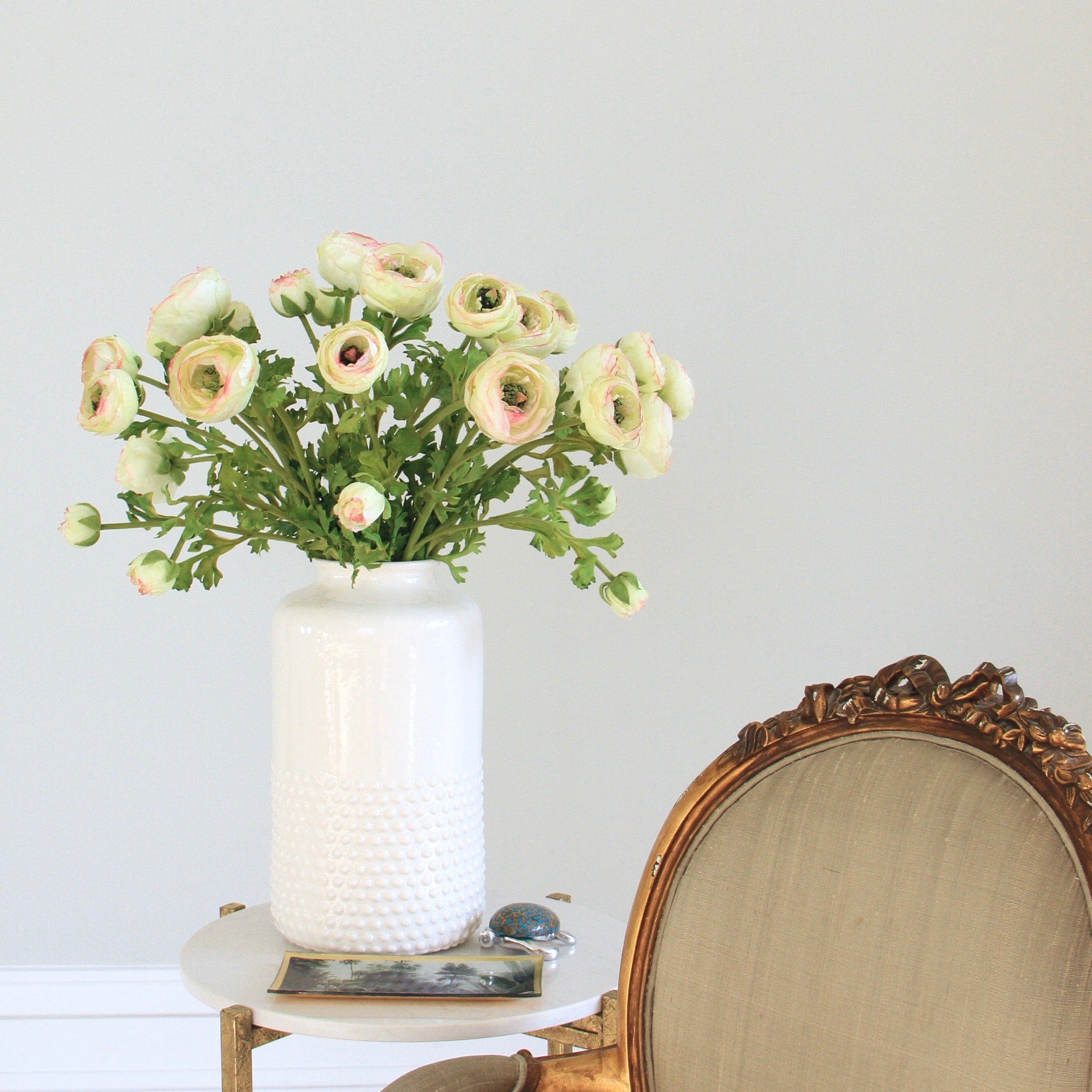 artificial flowers luxury faux silk green ranunculus lifelike realistic faux flowers buy online from Amaranthine Blooms