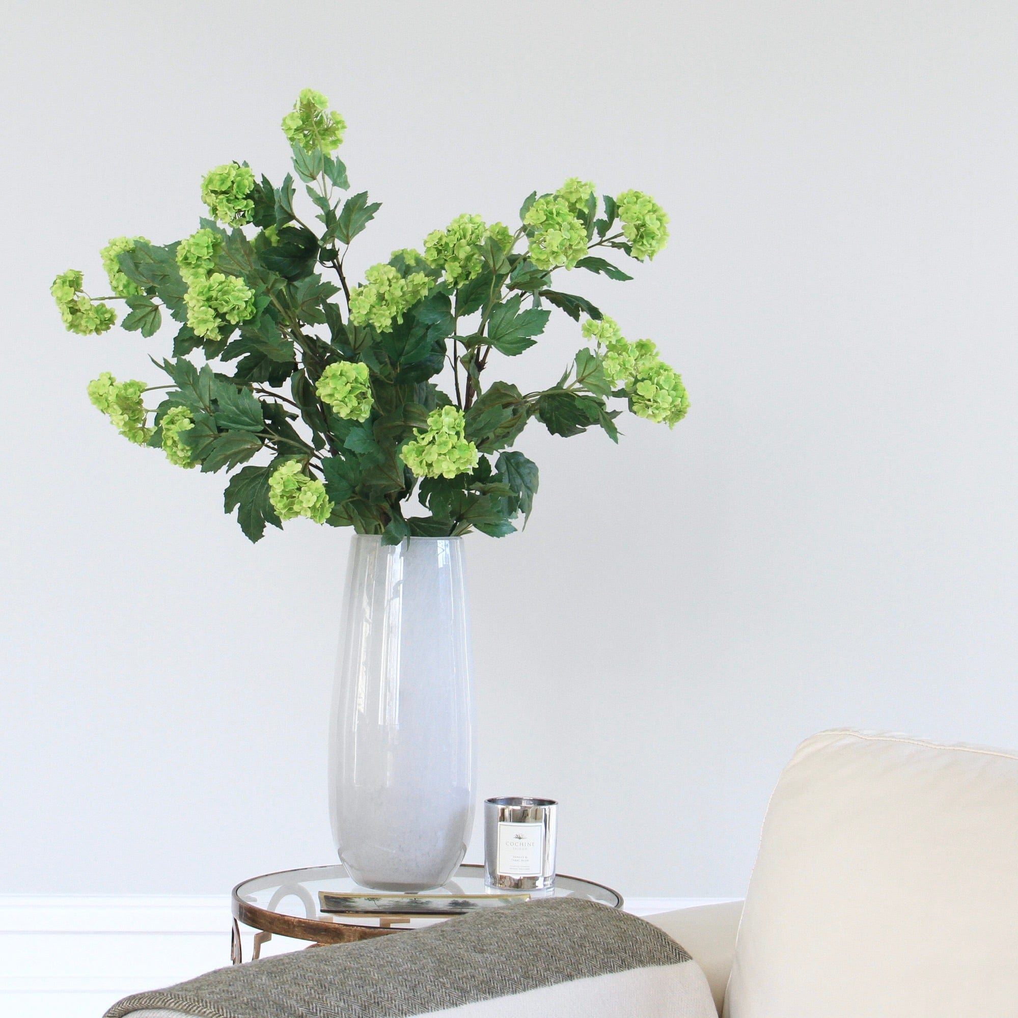 artificial flowers luxury faux silk white viburnum snowball lifelike realistic faux flowers buy online from Amaranthine Blooms