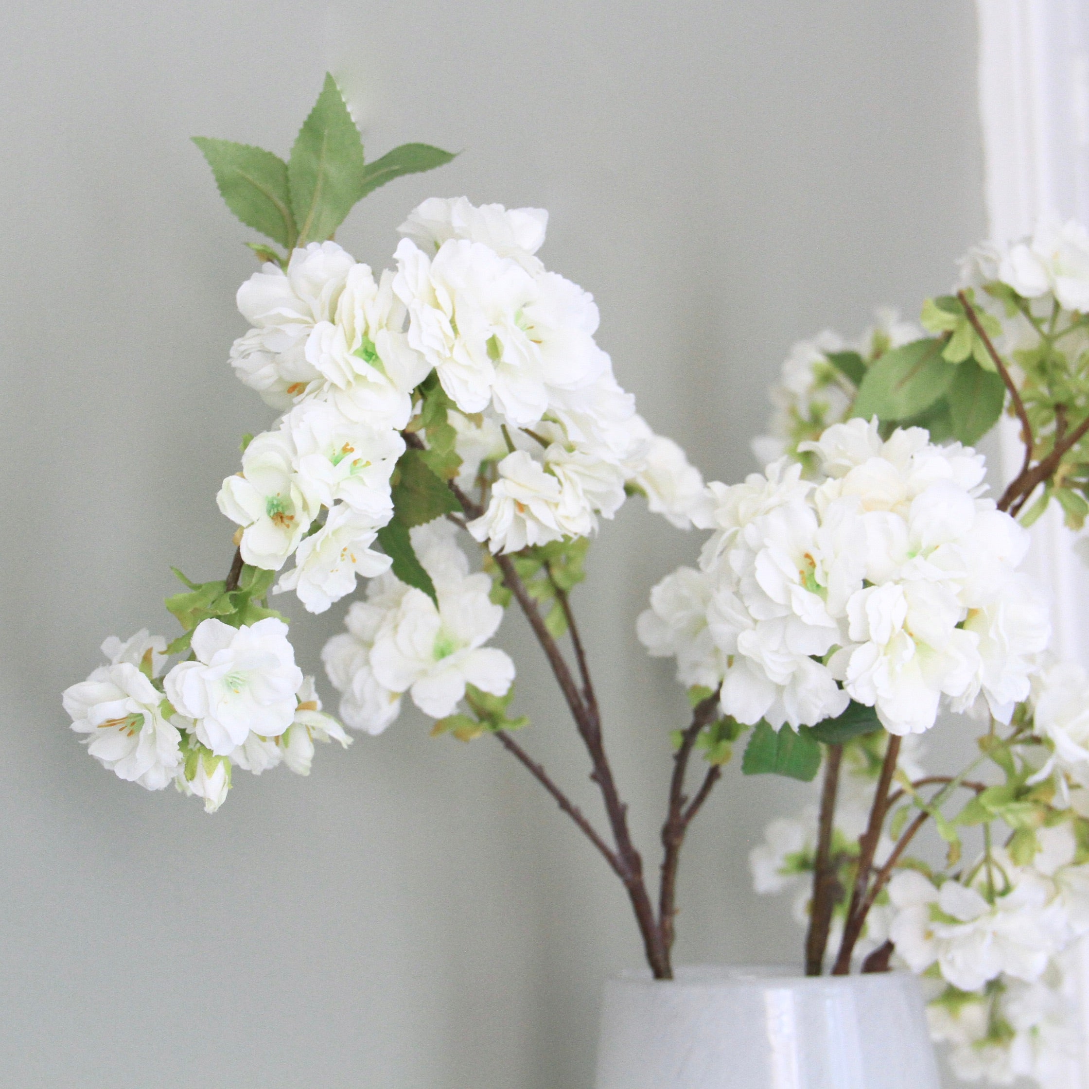 Artificial flowers luxury faux silk White Cherry Blossom lifelike realistic faux flowers buy online from Amaranthine Blooms