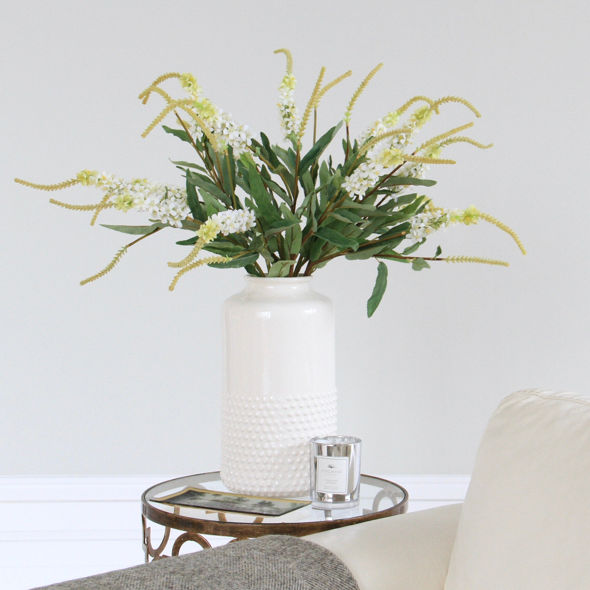 Artificial flowers luxury faux silk White Sage Plant lifelike realistic faux flowers buy online from Amaranthine Blooms