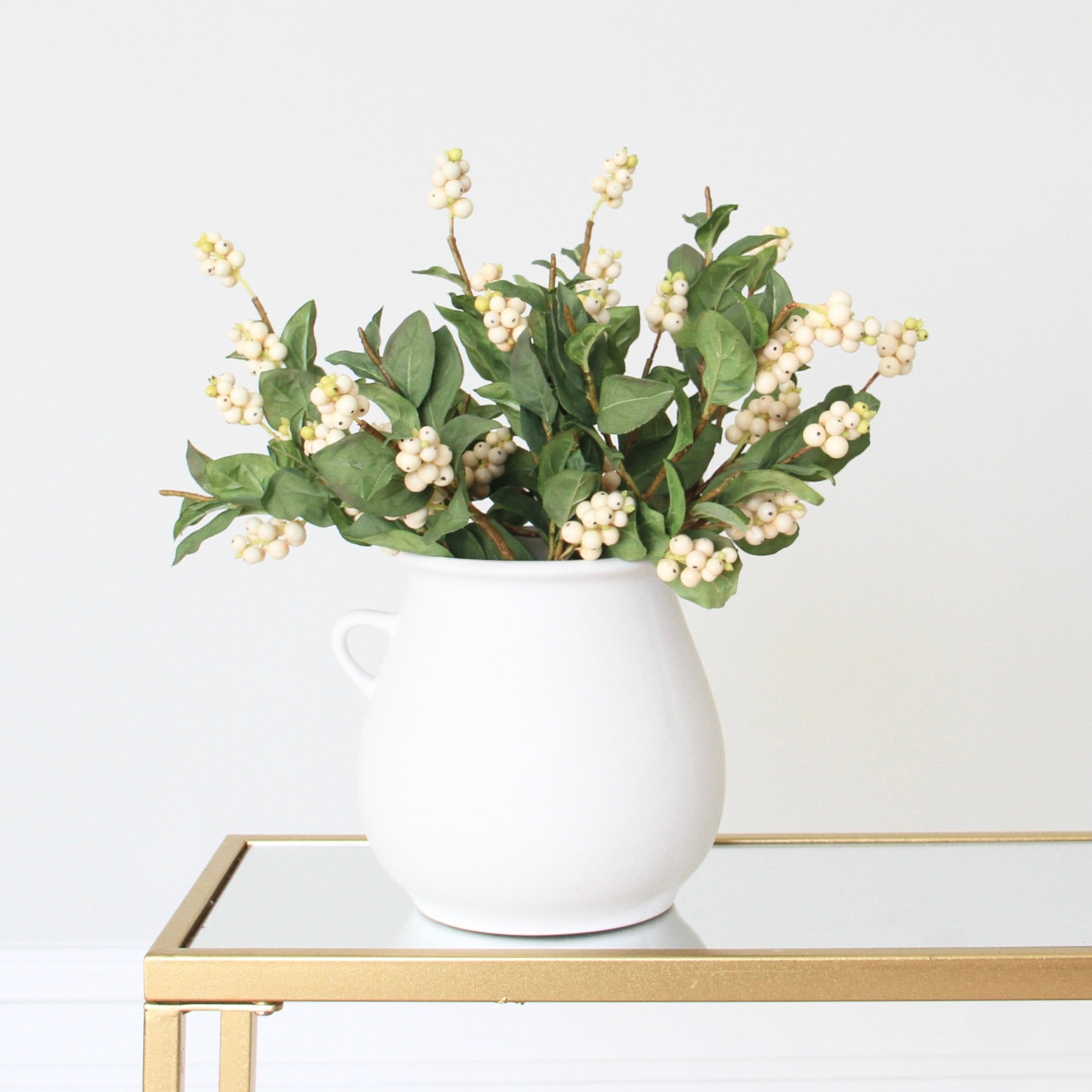 Artificial flowers luxury faux silk snowberry branch lifelike realistic faux flowers buy online from Amaranthine Blooms UK
