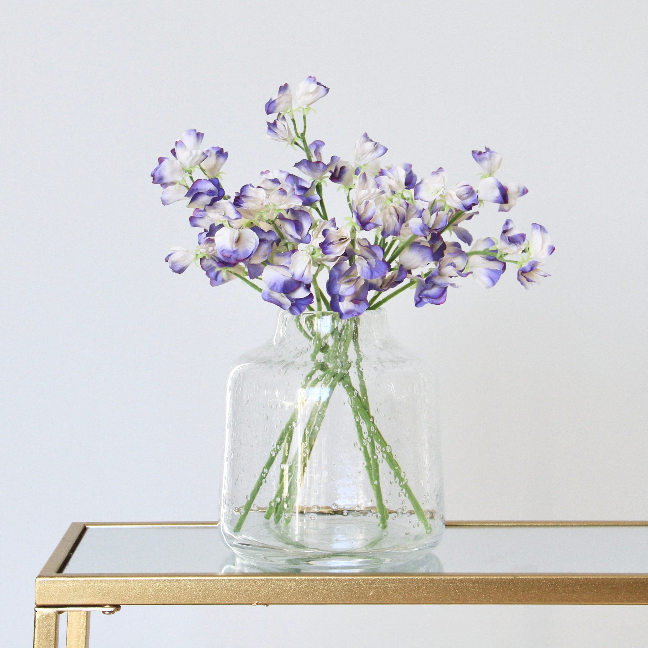 Artificial flowers luxury faux silk small blue sweet pea lifelike realistic faux flowers buy online from Amaranthine Blooms UK