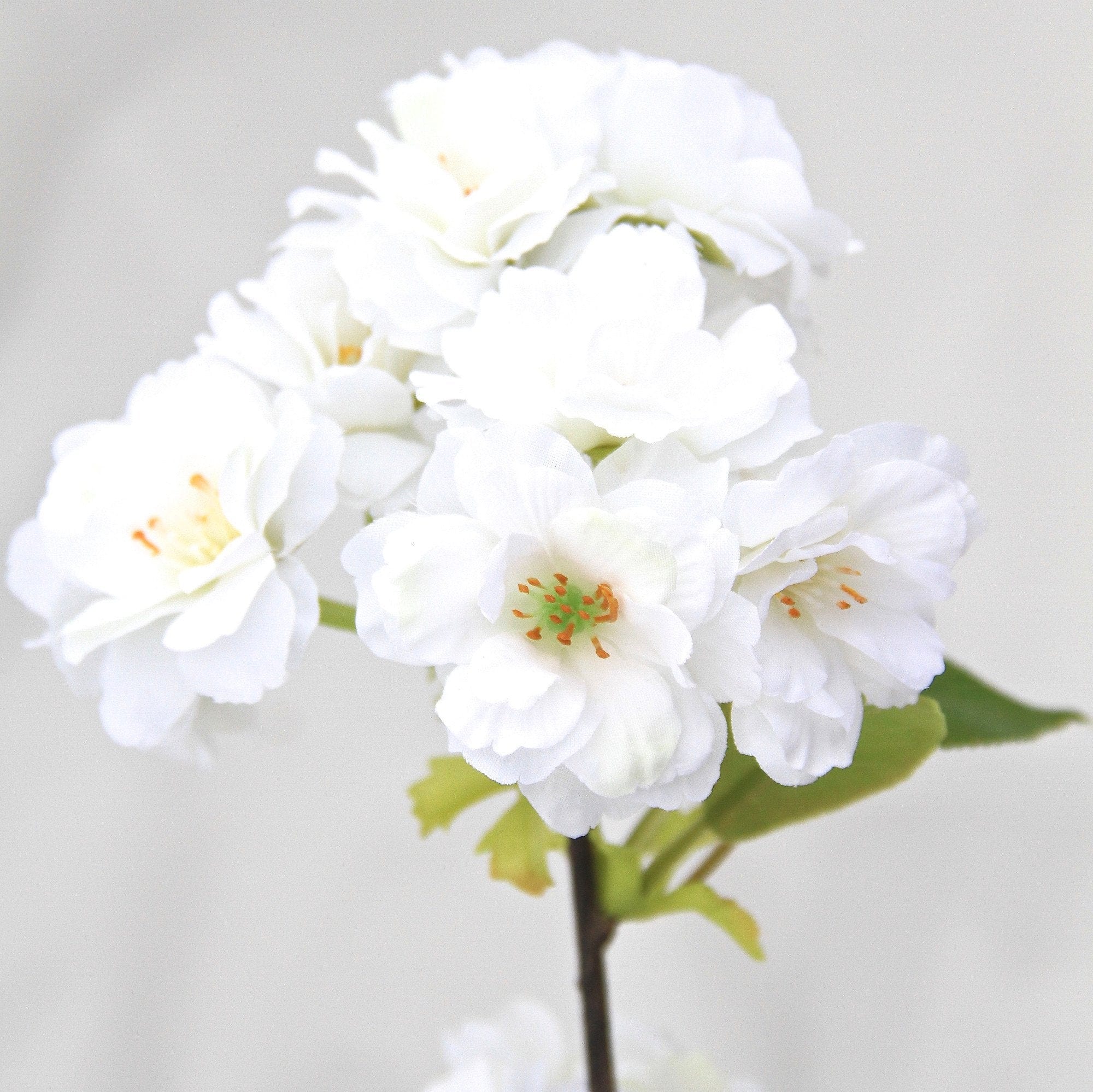 luxury artificial fake silk flowers white cherry blossom lifelike realistic faux flowers buy online from Amaranthine Blooms Hong Kong UK
