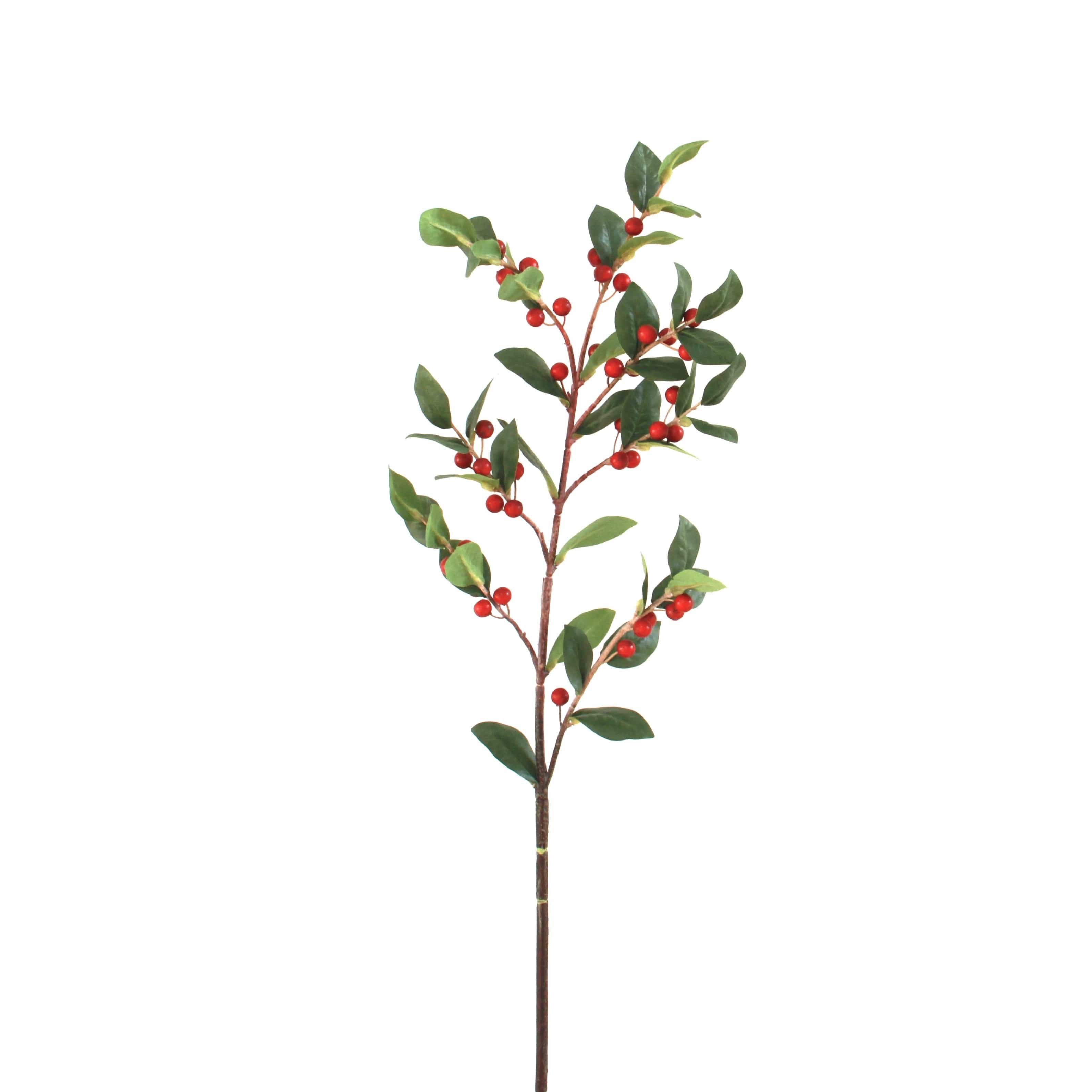 Artificial flowers luxury faux silk red berries with leaves lifelike realistic faux flowers from Amaranthine Blooms UK ABX0683RD